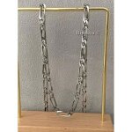 Chane - bijouxia - maille figaro - argent massif 925 / 1000 aspect argent vieilli 50cm - 4mm