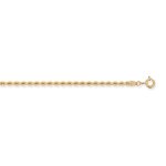 Chane de cheville - brillaxis - or jaune 18 carats - maille corde - taille 25 cm - femme