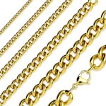 Chaine collier homme - acier inoxydable doré - maille cubaine (6mm) Chaine collier homme - acier inoxydable doré - maille cubaine (6mm)