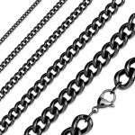Chaine collier homme acier inoxydable noire maille cubaine pas cher (8mm)