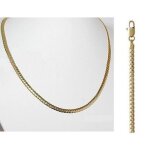 Cha�ne de cou - bijoux femme - plaqu� or 18 carats - maille anglaise bomb�e - longueur 45 cm - largeur ...