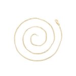 Cha�ne de cou - femme / homme - maille gourmette - plate - 48 cm - 2 mm - plaqu� or jaune 750 / 1000 ...