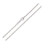 Chane de cou - femme / homme - maille plate - oeil de perdrix - 50 cm - 2 mm - argent fin 925 / 1000 ...