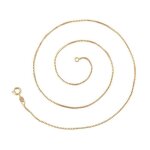 Chane de cou - femme - maille miroir - 45 cm - plaqu or jaune 750 / 1000 - 3 microns