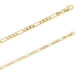 Chane de cou - homme - maille figaro - 55 cm - 4 mm - plaqu or jaune 750 / 1000 - 3 microns