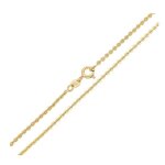 Chaîne de cou - femme / enfant - plaqué or jaune 750 / 1000 - 3 microns - 45 cm - maille forçat Chaîne de cou - femme / enfant - plaqué or jaune 750 / 1000 - 3 microns - 45 cm - maille forçat