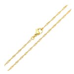 Cha�ne de cou - femme - maille singapour - 45 cm - 15 mm - plaqu� or jaune 750 / 1000 - 3 microns