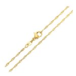 Cha�ne de cou - femme - maille singapour - torsad�e - 50 cm - 15 mm - plaqu� or jaune 750 / 1000 - 3 ...