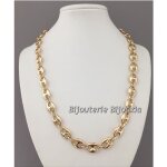 Chane - bijouxia - grain de caf - plaqu or 18 carats - 60cm - largeur 10mm