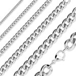 Chaine - acier inoxydable - maille cubaine - 6mm - couleur argent - pour homme