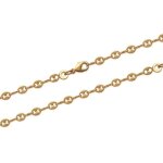 Chane femme maille grain de caf - bijouxia - 45cm x 3mm - plaqu or 18 carats