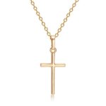 Collier - pendentif - croix - superpos�e - plaqu� or jaune 750 / 1000 - 50 cm - femme / homme