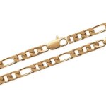 Chaîne figaro - bijoux homme - plaqué or 18 carats - 55cm - maille alternée - qualité bijouterie Chaîne figaro - bijoux homme - plaqué or 18 carats - 55cm - maille alternée - qualité bijouterie