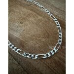 Chane figaro homme - bijouxia - 55 cm - argent massif 925 / 1000 - maille alterne - diamante 4 faces ...
