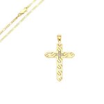 Collier - homme / femme - pendentif - croix - plaqué or jaune 750 / 1000 - 3 microns - 50 cm Collier - homme / femme - pendentif - croix - plaqué or jaune 750 / 1000 - 3 microns - 50 cm