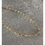 Cha�ne - bijouxia - grain de caf� - plaqu� or 18 carats - 45 cm - 3 mm