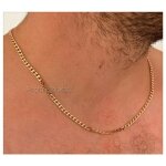 Chane gourmette - bijouxia - plaqu or 18 carats - 50 cm x 3 mm - homme