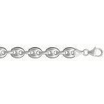Cha�ne grain de caf� - 1001 bijoux - 50cm - argent 925 / �� - maille grain de caf�