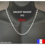 Chaine grain de caf 50cm x 5. 6mm de large. collier pour homme enn argent massif 925 vritablea vec ...