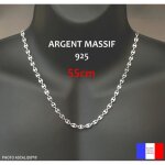 Chaine grain de caf 55cm x 5. 6mm de large. collier pour homme en argent massif 925 vritable avec poinon ...