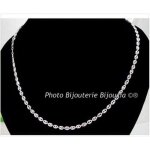 Chane grain de caf en argent massif 925 / 1000 - bijouterie bijouxia - 45cm