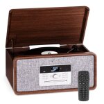 Chaîne hi - fi - auna - bella ann - platine vinyle - radio dab + / fm - bluetooth - gris Chaîne hi - fi - auna - bella ann - platine vinyle - radio dab + / fm - bluetooth - gris
