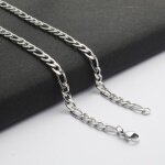 Chaine - acier inoxydable - figaro - largeur 5mm - longueur 55cm - argent