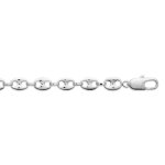 Chane homme - brillaxis - chane argent rhodi - maille grain de caf - 50 cm - couleur blanc