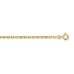 Chane homme - brillaxis - or jaune 9 carats - maille forat - 55 cm - poinon 375 / 1000