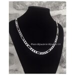 Chane homme figaro - bijouxia - 55 cm - argent massif 925 - maille 1 - 3 diamante - certificat dauthenticit ...