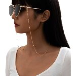 Cha�ne de lunettes en perles - sightmark - or - taille unique - fermoir mousqueton - anneau de clip antidrapan ...
