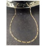 Chane maille figaro 55cm plaqu or 18 carats - bijouxia - homme - diamante - qualit bijouterie