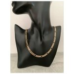 Cha�ne maille figaro plate - bijouxia - 60 cm - plaqu� or 18 carats - 6 mm - mixte