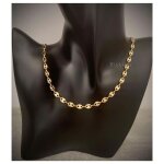 Chane maille grain de caf - bijouxia - 50 cm - plaqu or 18 carats - 5 mm - femme
