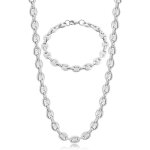 Chaine maille grain de caf homme collier et bracelet en acier inoxydable 6mm 9mm 11mm argent - or - ...