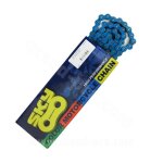 Chaine moto / mecaboite renforcee couleur bleu kmc 420 134 maillons