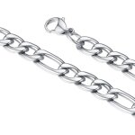 Chaine pour pendentif - collier homme maille figaro 3 en 1 - chane paisse 3mm - 5mm - 8mm - plaqu ...