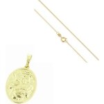 Collier - enfant / femme - m�daille - ange - 20 mm - nacre - blanc - plaqu� or jaune 585 / 1000 - 45 ...