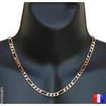 Chaine en plaqu or pour homme taille 50cm et 6mm dpaisseur maille figaro 1 + 3 avec boite pour offrir ...