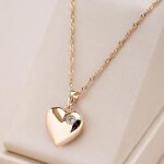 Collier - femme - chane torsade - pendentif - coeur - lisse - plaqu or jaune 750 / 1000 - 3 microns ...