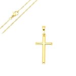 Collier - femme / enfant - chaîne et pendentif - croix - lisse - plaqué or jaune 750 / 1000 - 3 microns ... Collier - femme / enfant - chaîne et pendentif - croix - lisse - plaqué or jaune 750 / 1000 - 3 microns ...