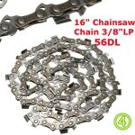 Chane de trononneuses 16 56 maillons lame scie electrique - gris - 3 / 8 lp - homelite et autres
