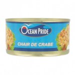 Chair blanche de crabe en conserve - origine france - marque ocean pride - 170g 1 bote