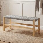 Chairus banc en bois avec tissage en corde naturelle bout de lit banc entr�e vintage banquette de cuisine ...