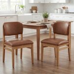Chairus chaise salle � manger bois lot de 2 chaise de cuisine avec dossier incurv� chaise salon pour ...