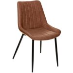 Chaise olwen effet cuir marron - atmosphera createur dinterieur