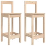 Chaises de bar - dilwe - lot de 2 - bois de pin massif - 40x415x112 cm - intrieur