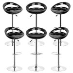 Chaise de bar lot de 6 rglable en hauteur - good perfect - noir - plastique - rsine