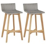 Vidaxl tabourets de bar 2 pcs bois d'acacia solide