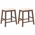 Chaises de bar en bois dh�v�a - vidaxl - 2 pi�ces - marron - 52x41x63 cm - coussin rembourr� - 110 kg ...